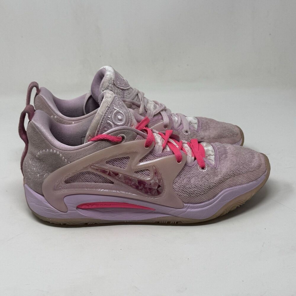 Nike KD 15 Aunt Pearl Sneakers Mens 9.5 Pink Basketball Shoes DQ3852-600 FLAW